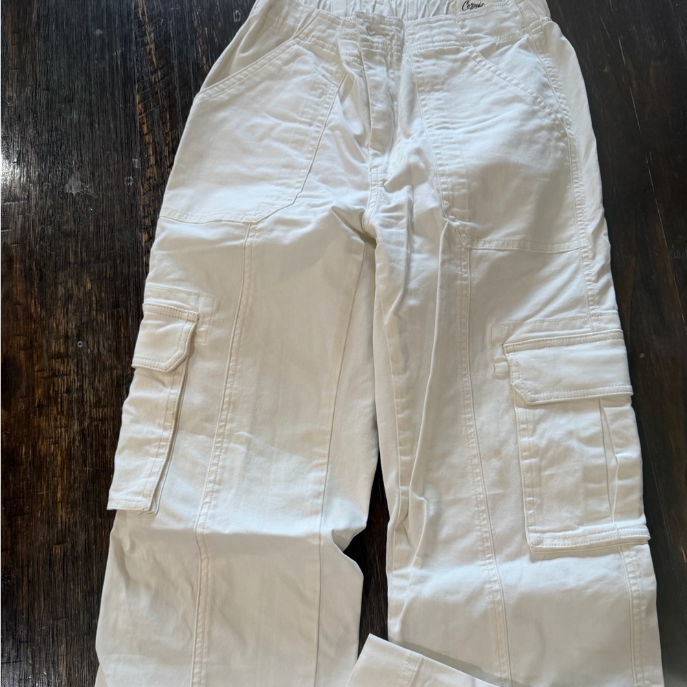 White/ light Cream Cargo Pocket Pants